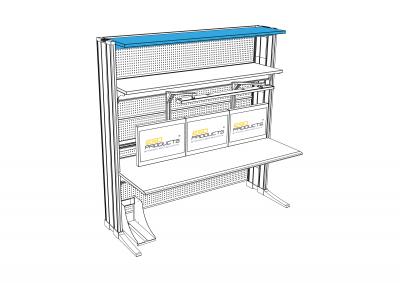 ESD Superstructure Standard 1600 x 400 mm Knurr Vertiv Workstations Elicon Consoles ESD Products